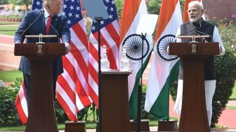 Prime Minister Narendra Modi and Donald Trump discussed the future relationship of India and United States of America at Heydrabad House in New Delhi on Tuesday