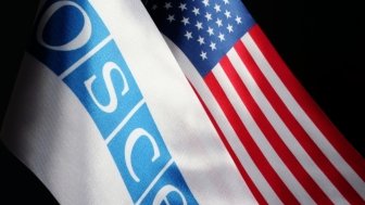 OSCE and US flags
