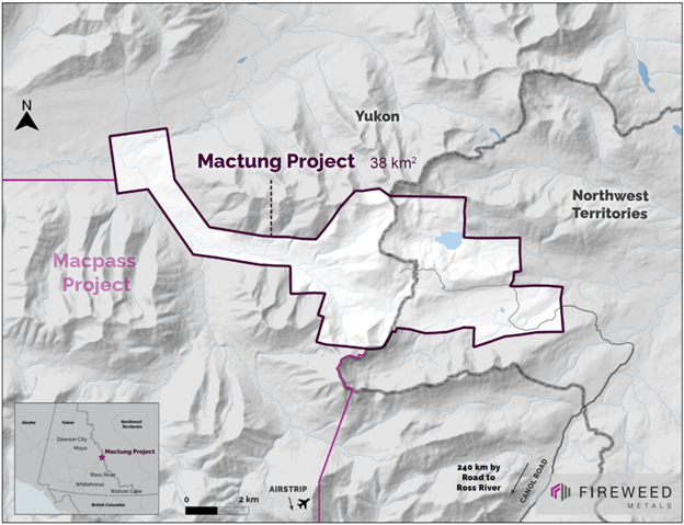 The Mactung Project's location. 