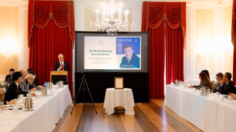 Mark Kennedy speaks at AI World Society