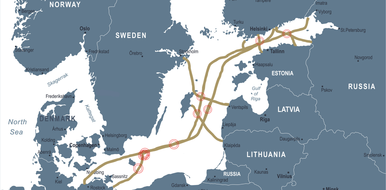 Baltic sea cable break map